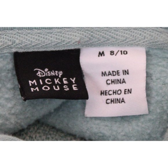 Disney Women's Hoodie sz M 8/10 Teal Mickey Mouse Head Fuzzy Needle Punch Soft - Picture 6 of 6